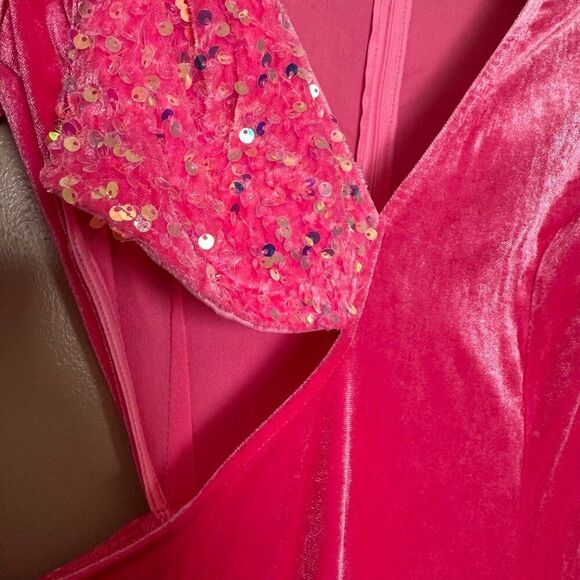 Faeriesty Elegant Hot Pink One Sleeve Evening Prom Maxi Bodycon Gown Dress - Picture 5 of 9